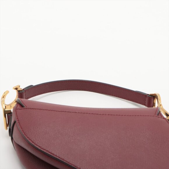 Sold ✅Christian Dior Saddle Bag Leather Hand bag Red - Picture 6 of 8